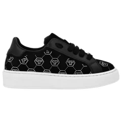 Baskets basses en daim Monogram Strass