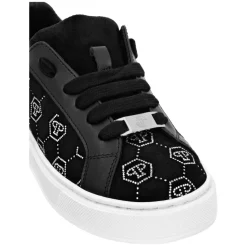 Baskets basses en daim Monogram Strass