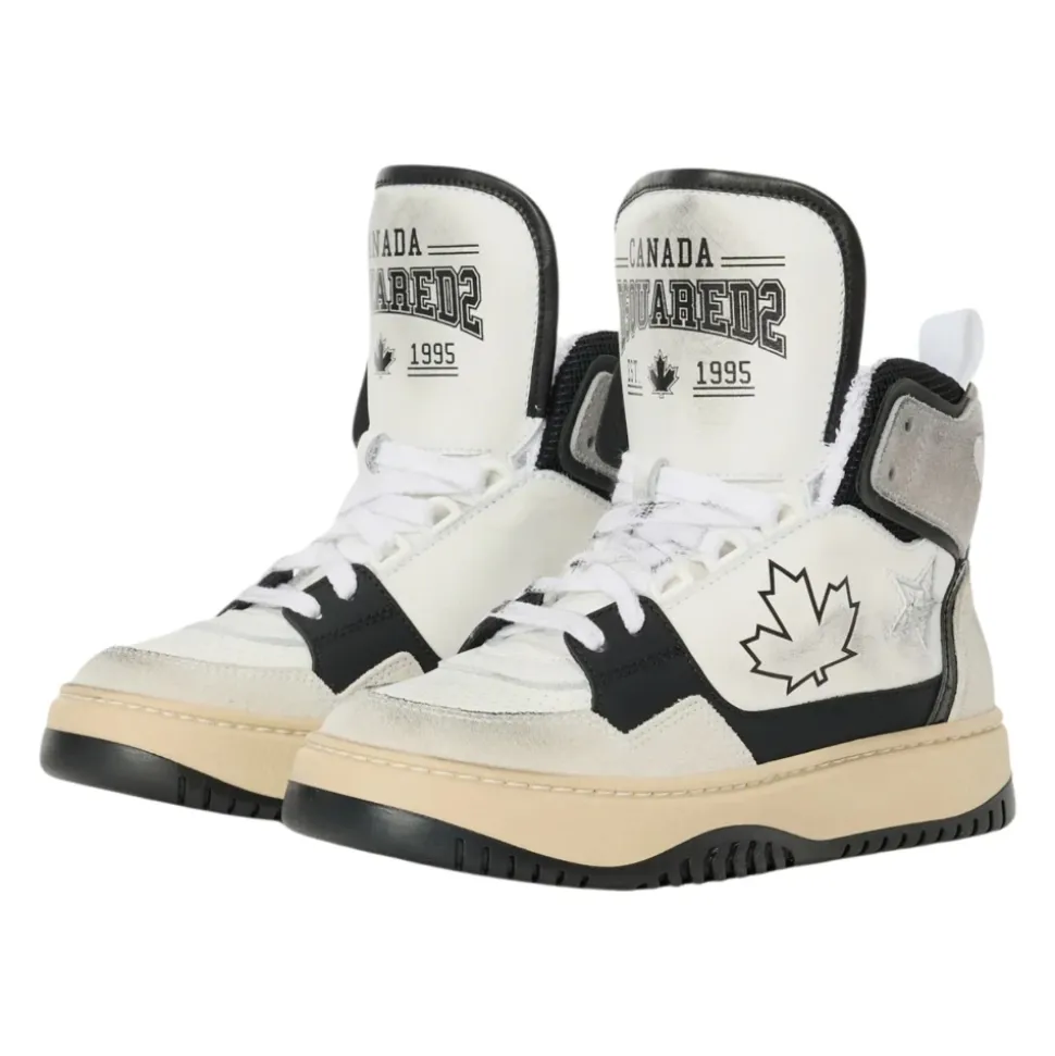 Baskets en cuir avec logo imprimé