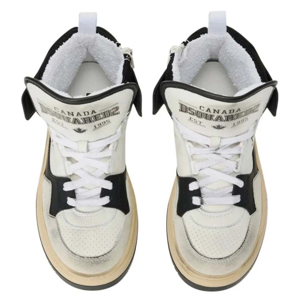 Baskets en cuir avec logo imprimé