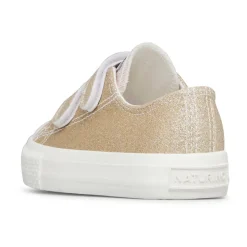 Baskets en cuir avec paillettes et fermeture scratch AYASY VL.