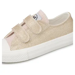 Baskets en cuir avec paillettes et fermeture scratch AYASY VL.