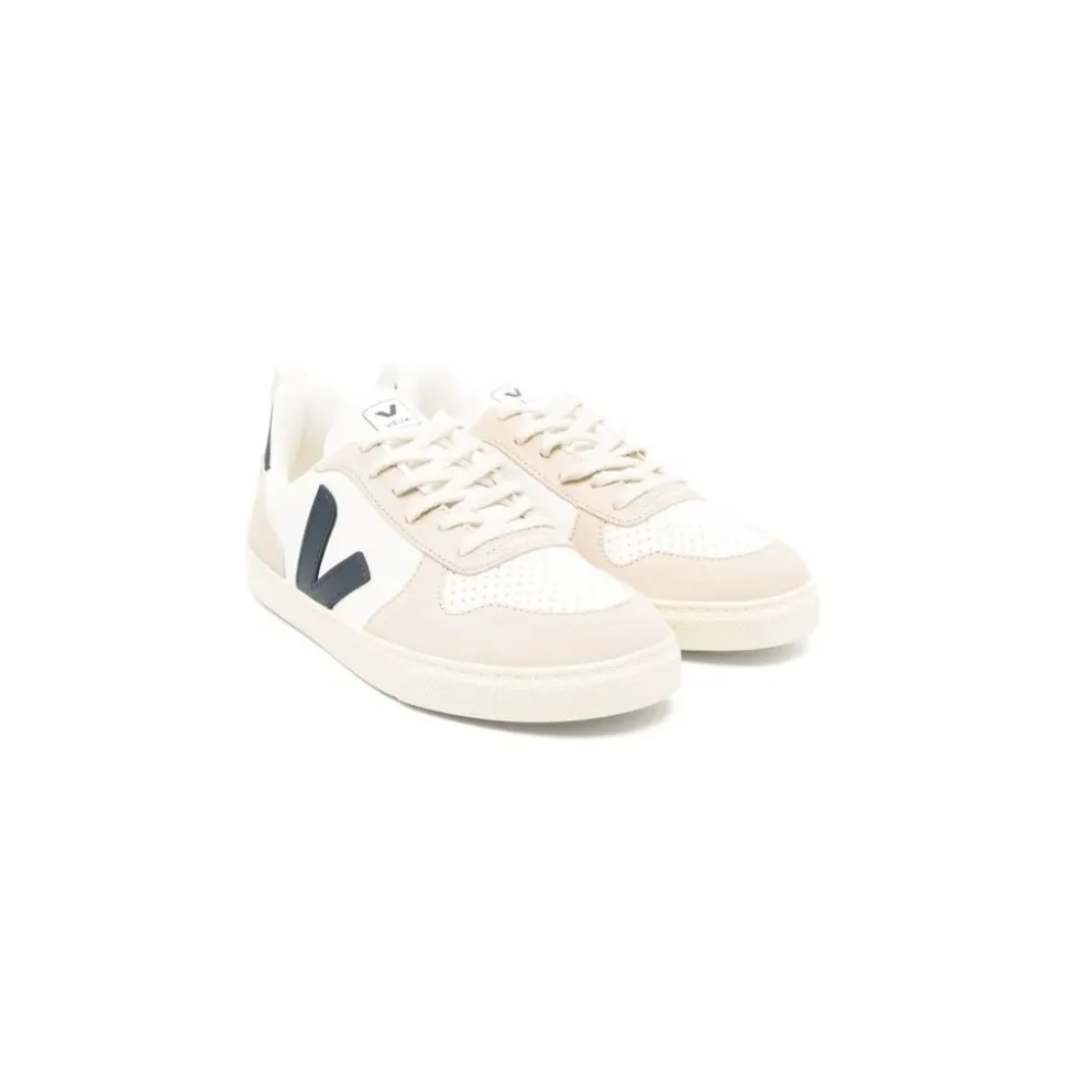 Baskets en cuir blanc avec détails multicolores