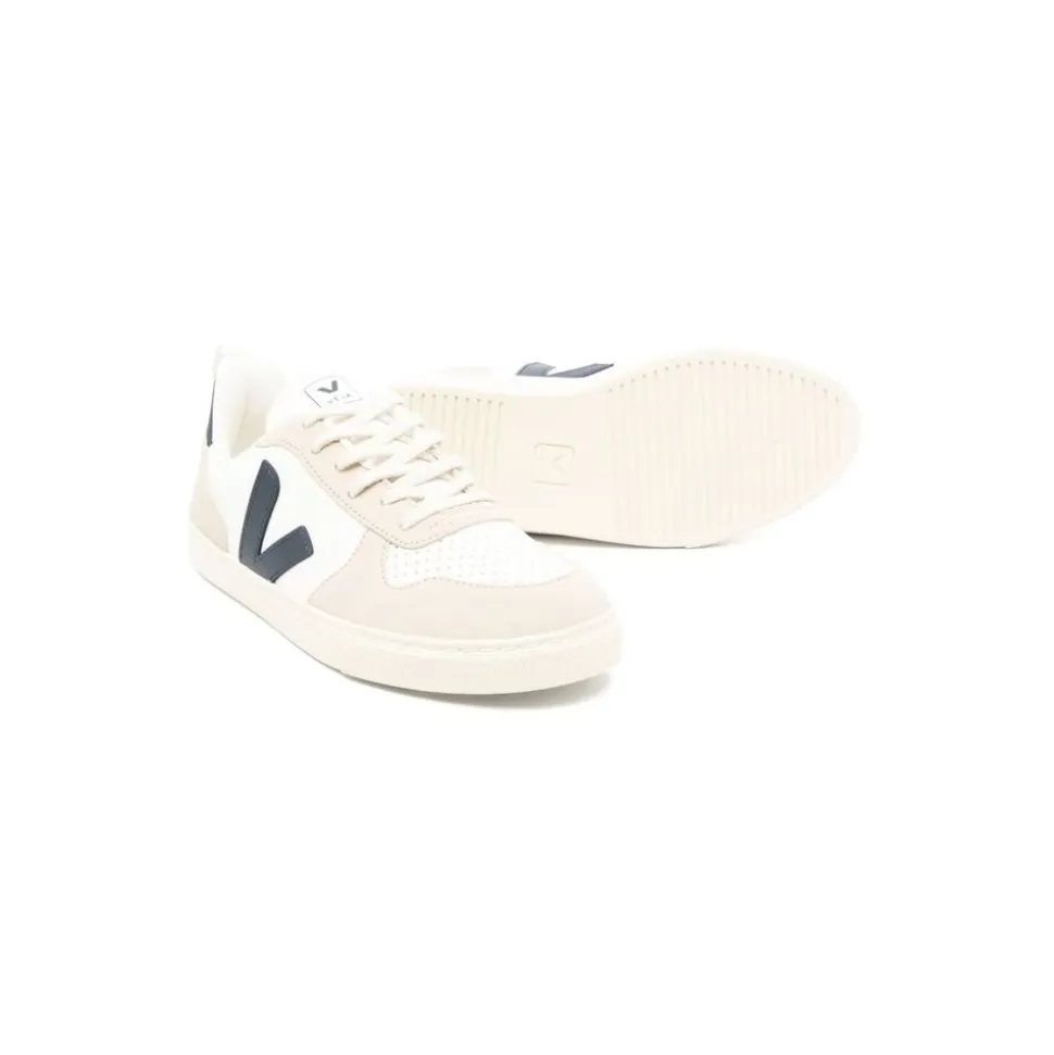 Baskets en cuir blanc avec détails multicolores