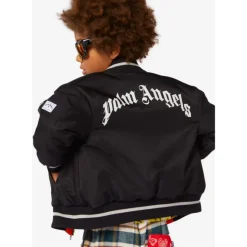 Bomber avec logo incurvé en noir