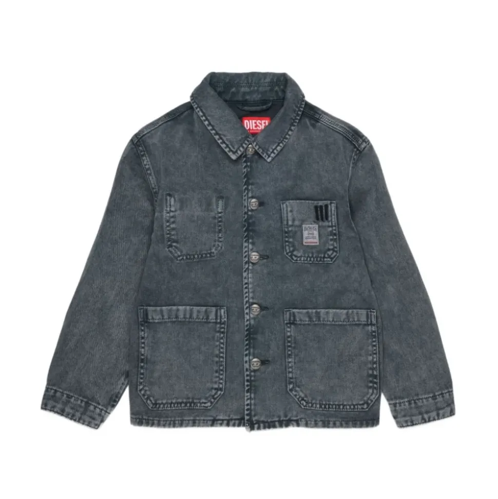 Bomber en jean avec logo