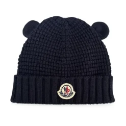 Bonnet en maille gaufrée avec écusson logo