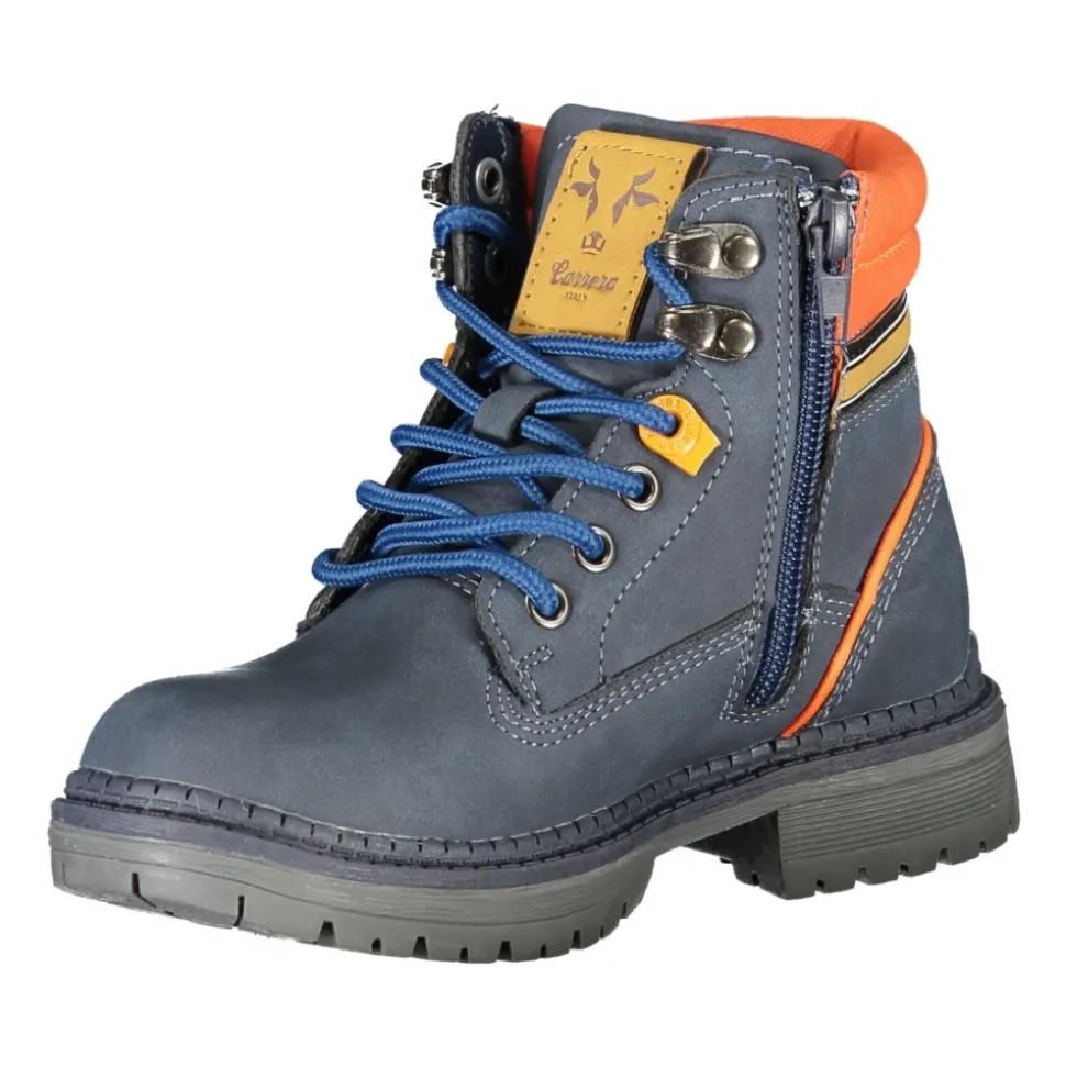 Botte Homme Bleue avec Lacets et Fermeture Éclair Latérale