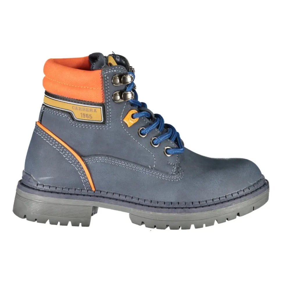 Botte Homme Bleue avec Lacets et Fermeture Éclair Latérale