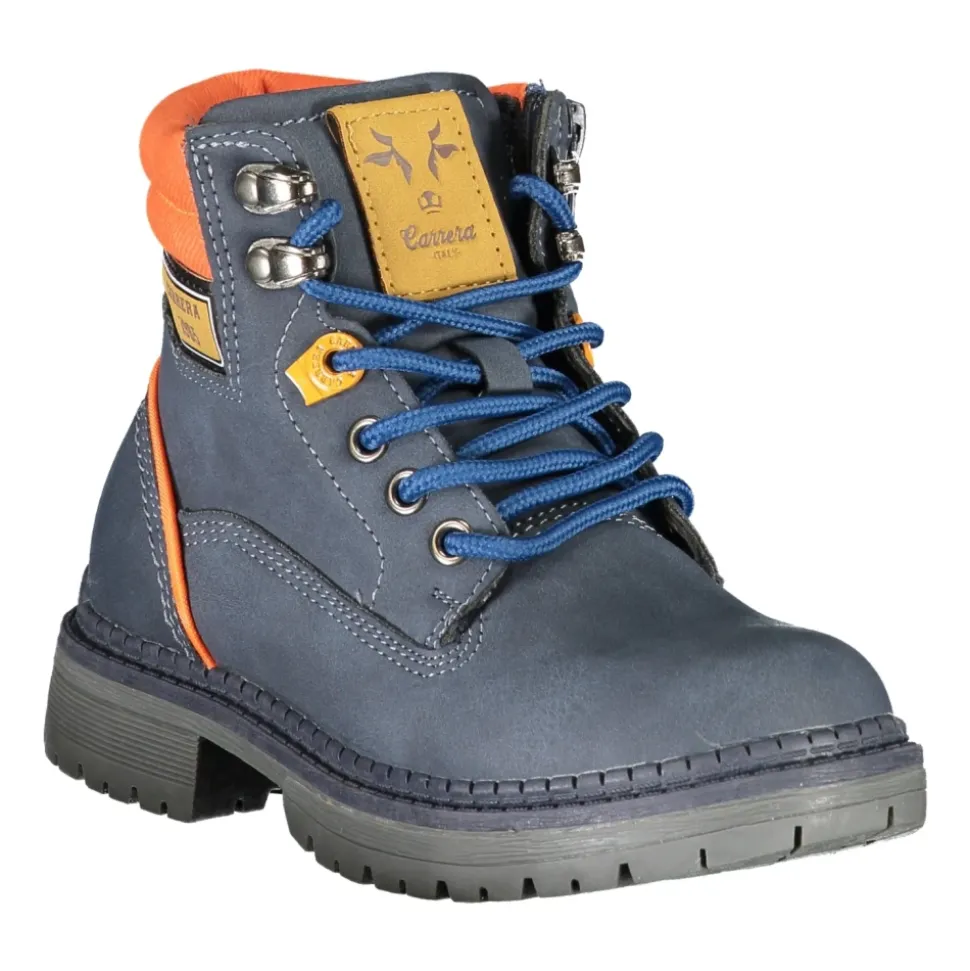 Botte Homme Bleue avec Lacets et Fermeture Éclair Latérale