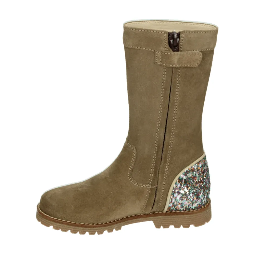 Bottes Courtes en Daim pour Filles, Couleur Cognac