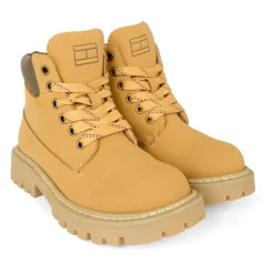 Bottes de Motard Jaune Ocre avec Faux Fur