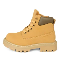 Bottes de Motard Jaune Ocre avec Faux Fur