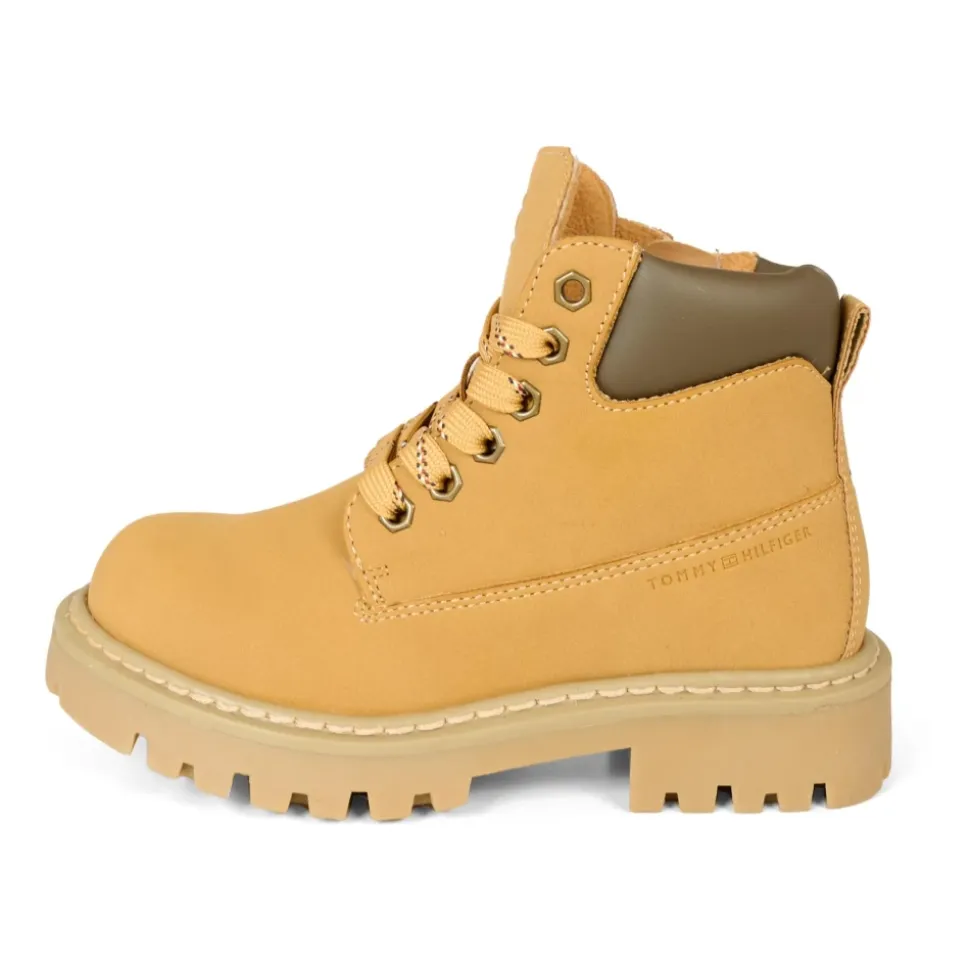 Bottes de Motard Jaune Ocre avec Faux Fur
