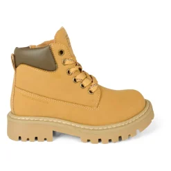 Bottes de Motard Jaune Ocre avec Faux Fur