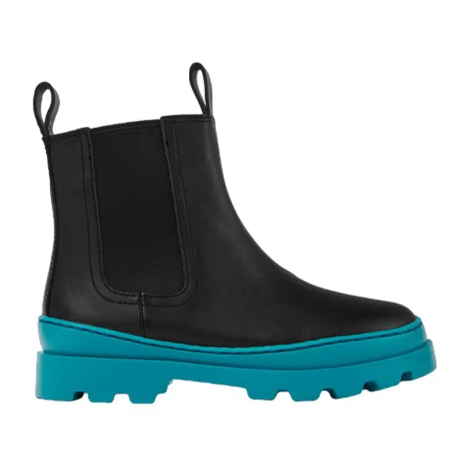 Bottes en cuir avec semelle en caoutchouc