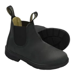 Bottes en Cuir Chelsea Noires Enfants