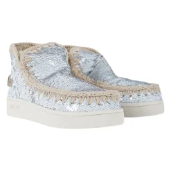 Bottes Enfants Blanches à Paillettes Faites Main