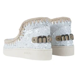 Bottes Enfants Blanches à Paillettes Faites Main