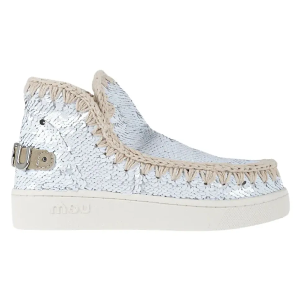 Bottes Enfants Blanches à Paillettes Faites Main