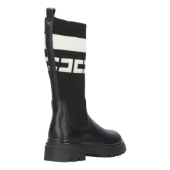 Bottes Hautes en Cuir Noir Legging
