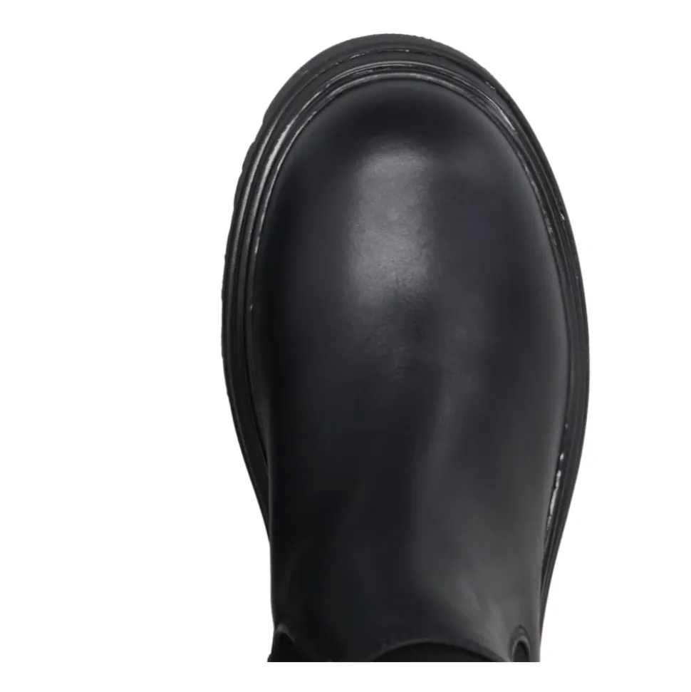 Bottes Hautes en Cuir Noir Legging