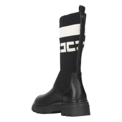 Bottes Hautes en Cuir Noir Legging