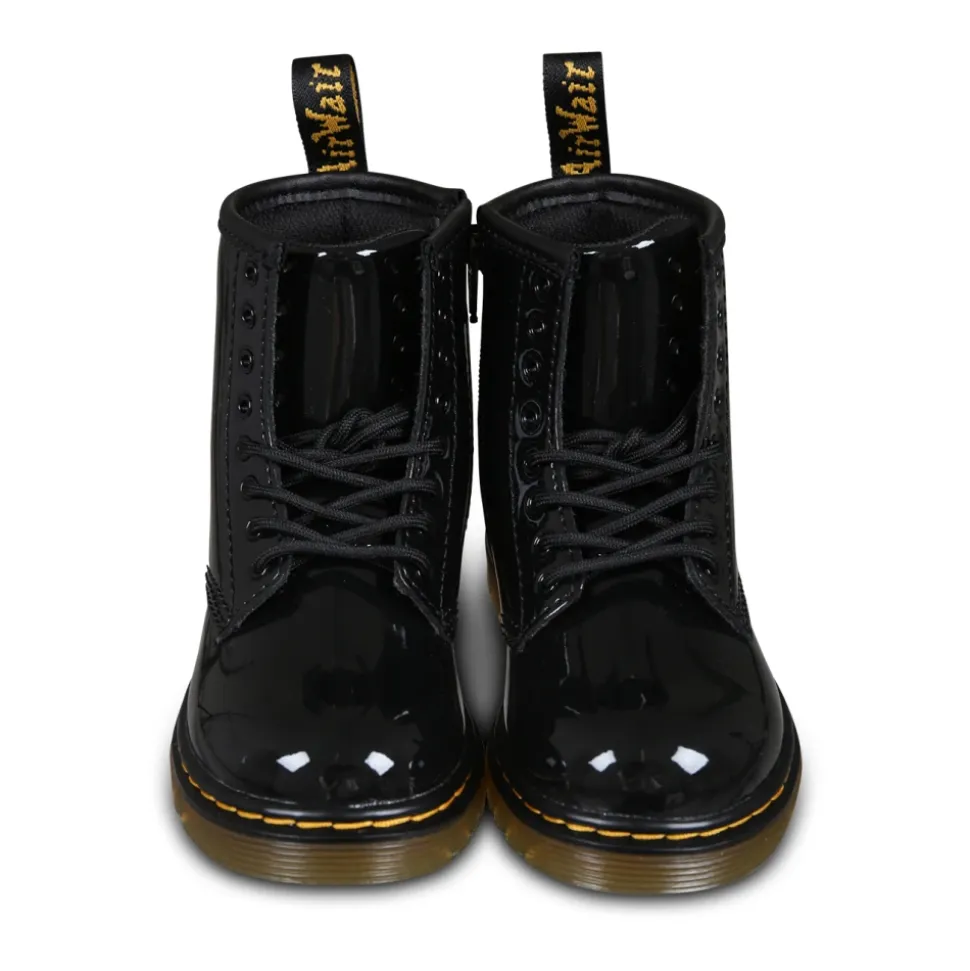 Bottines Biker Noires Vernies Lamper