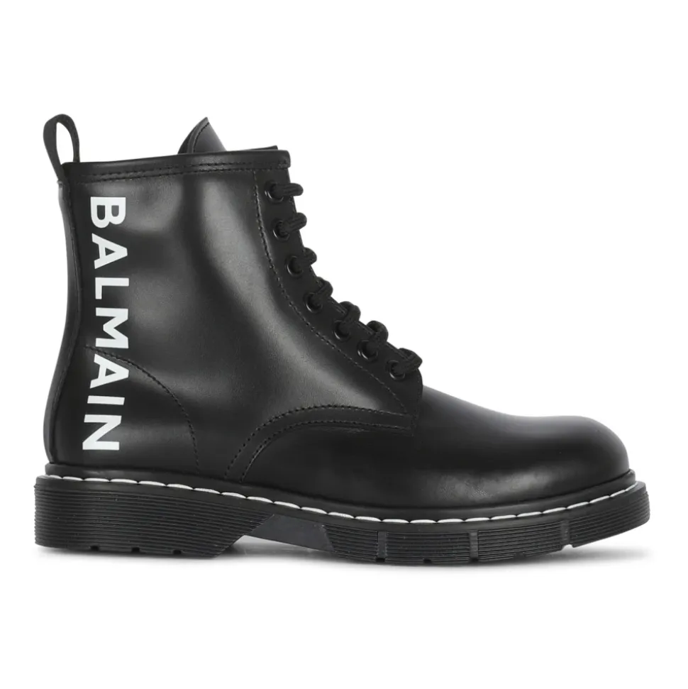 Bottines en cuir à logo