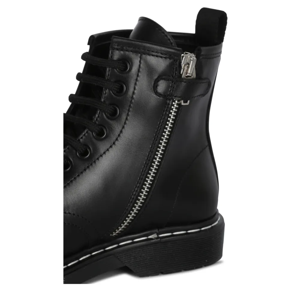 Bottines en cuir à logo