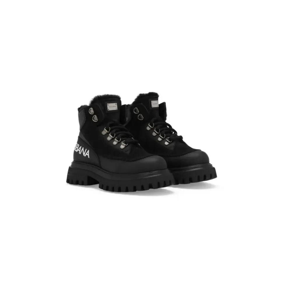 Bottines en nubuck et cuir de veau