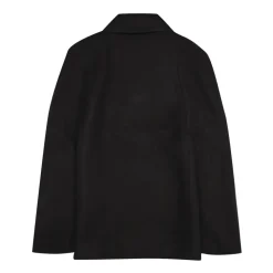 Cape pour enfants en laine mélangée noire avec fermeture boutonnée