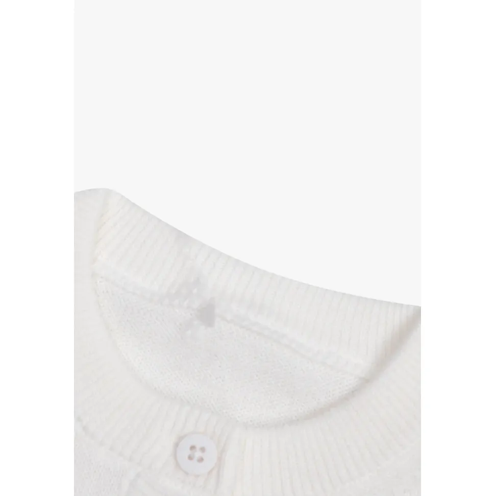 Cardigan avec motif floral, Coton biologique, Blanc