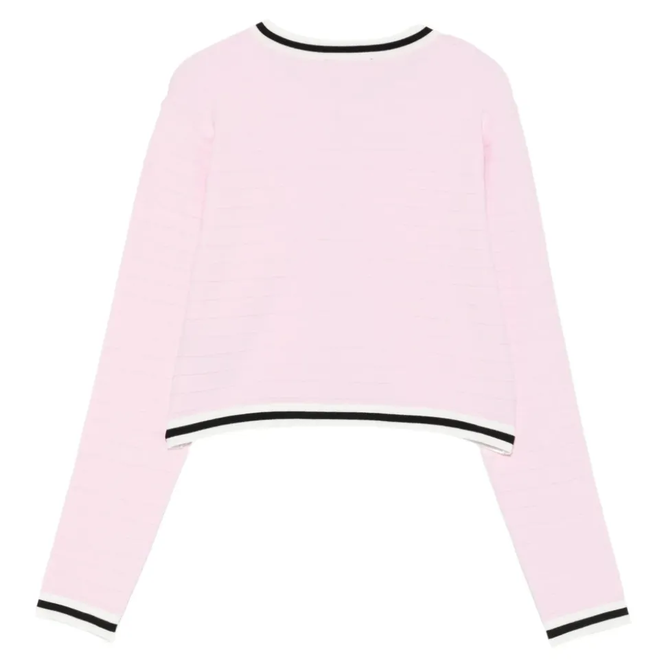 Cardigan à bordures rayées