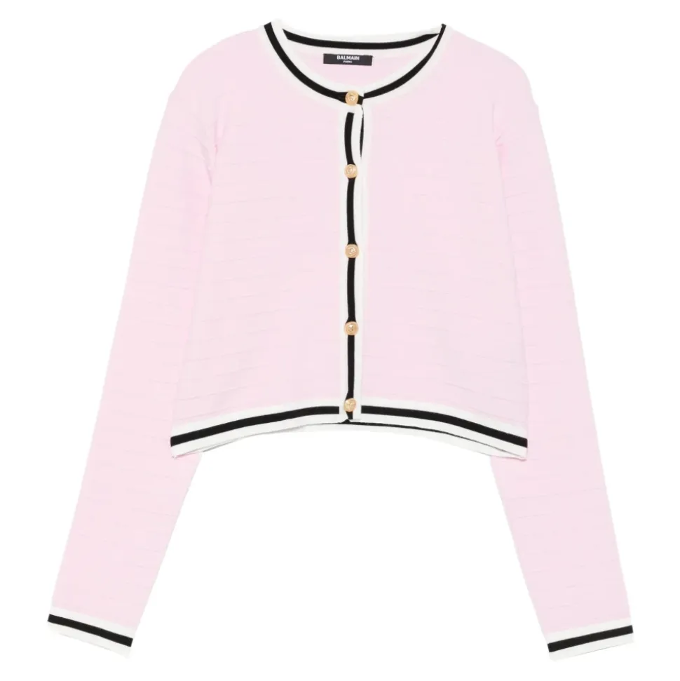 Cardigan à bordures rayées