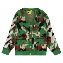 Cardigan en laine camouflage