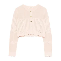 Cardigan en maille festonnée