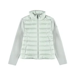 Cardigan z fermetureure éclair en laine matelassée