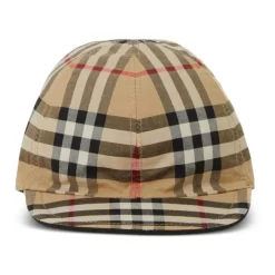 Casquette en coton réversible à carreaux vintage