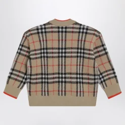 Check Wool Cardigan