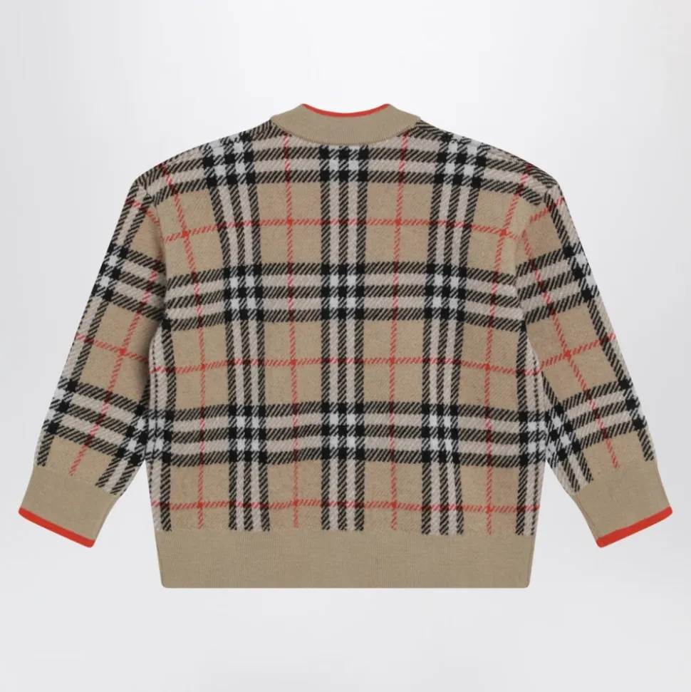 Check Wool Cardigan
