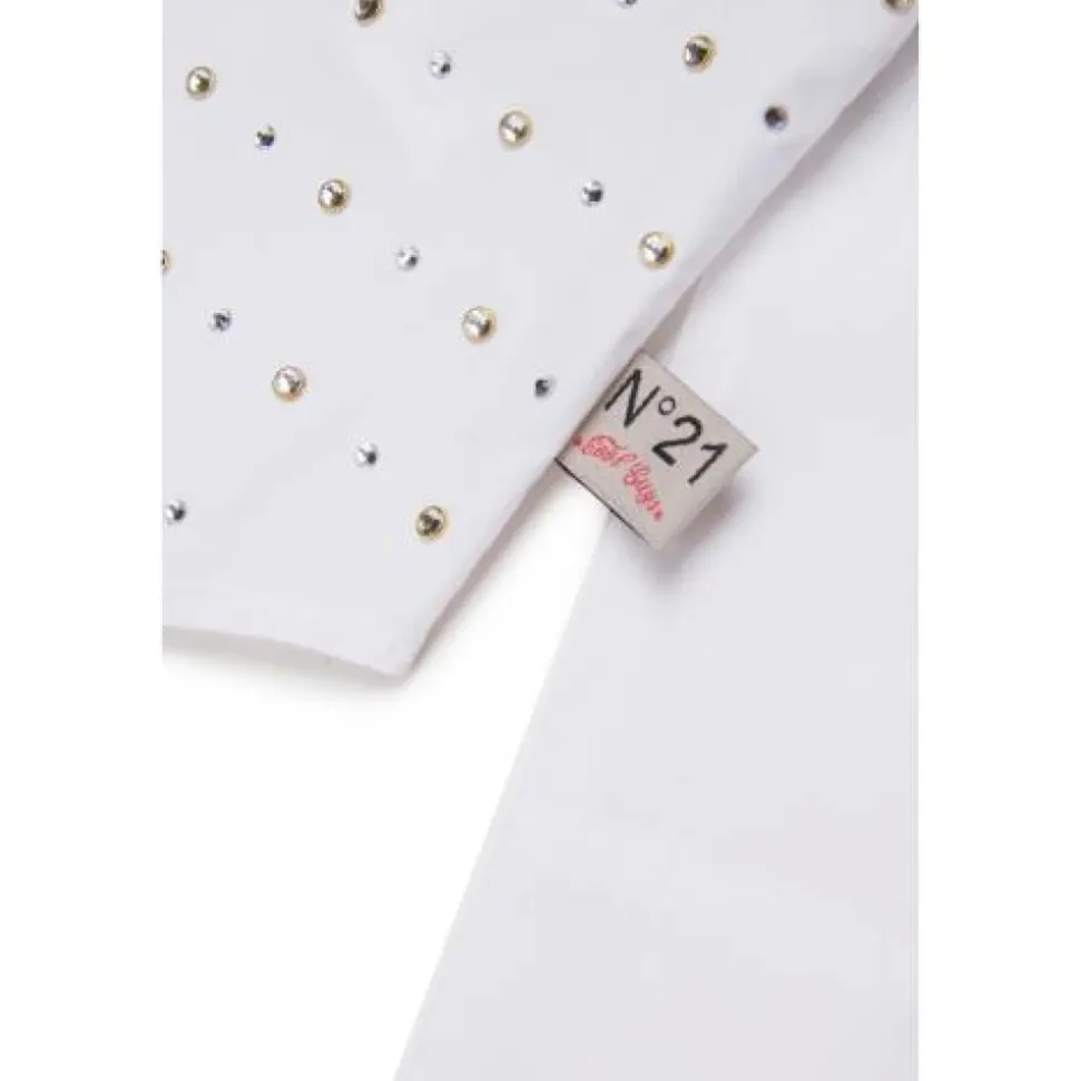 Chemise avec strass et perles