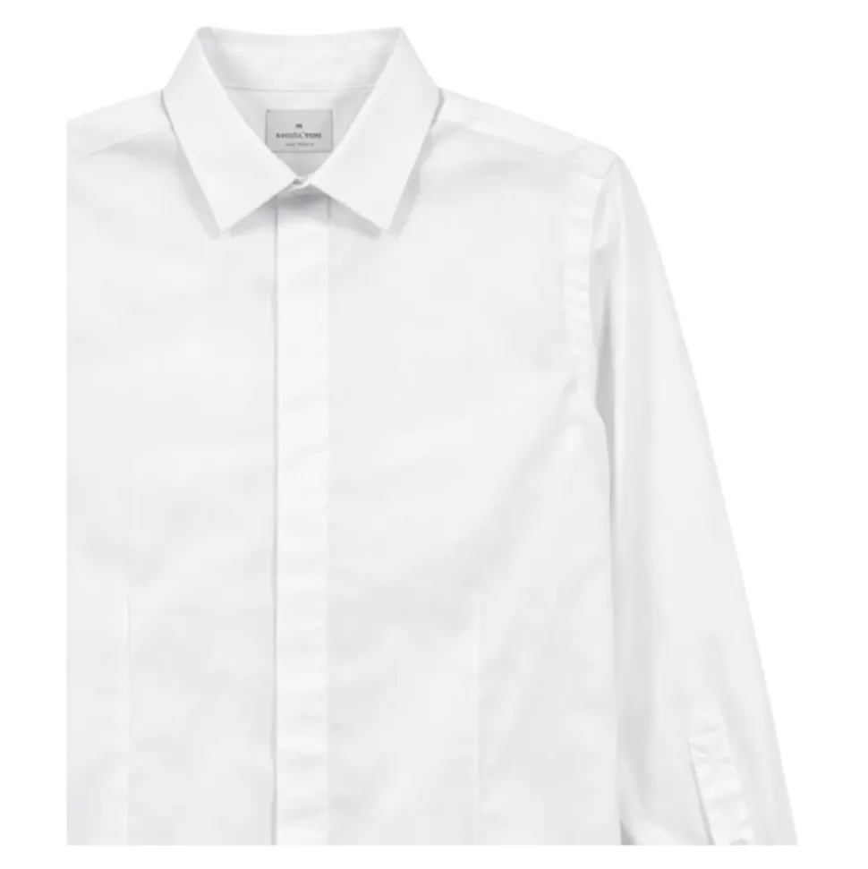 Chemise boutonnée en popeline stretch