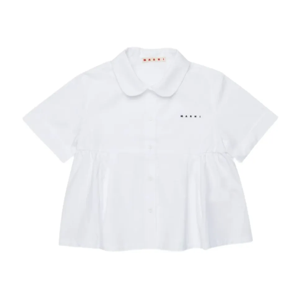 Chemise en coton avec ourlet volanté