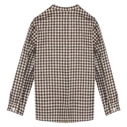 Chemise en coton et lin à carreaux