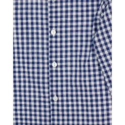 Chemise en coton et lin à carreaux