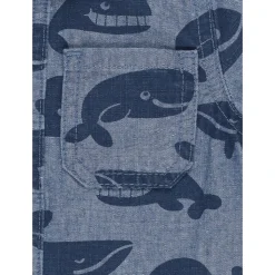 Chemise en jean imprimé baleine