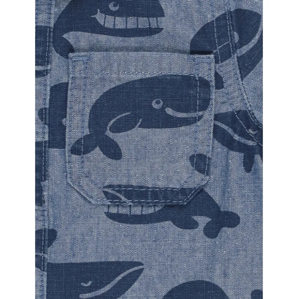 Chemise en jean imprimé baleine