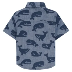 Chemise en jean imprimé baleine