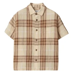 Chemise en lin à carreaux